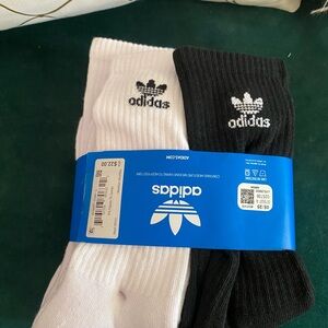 Adidas Men's Black and White Athletic Socks